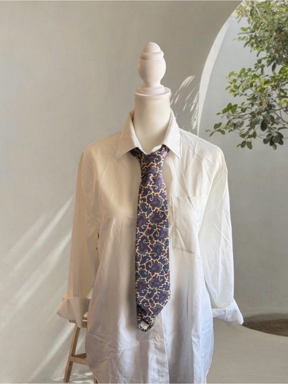 Neil Martin Pink and Navy Paisley Silk Tie